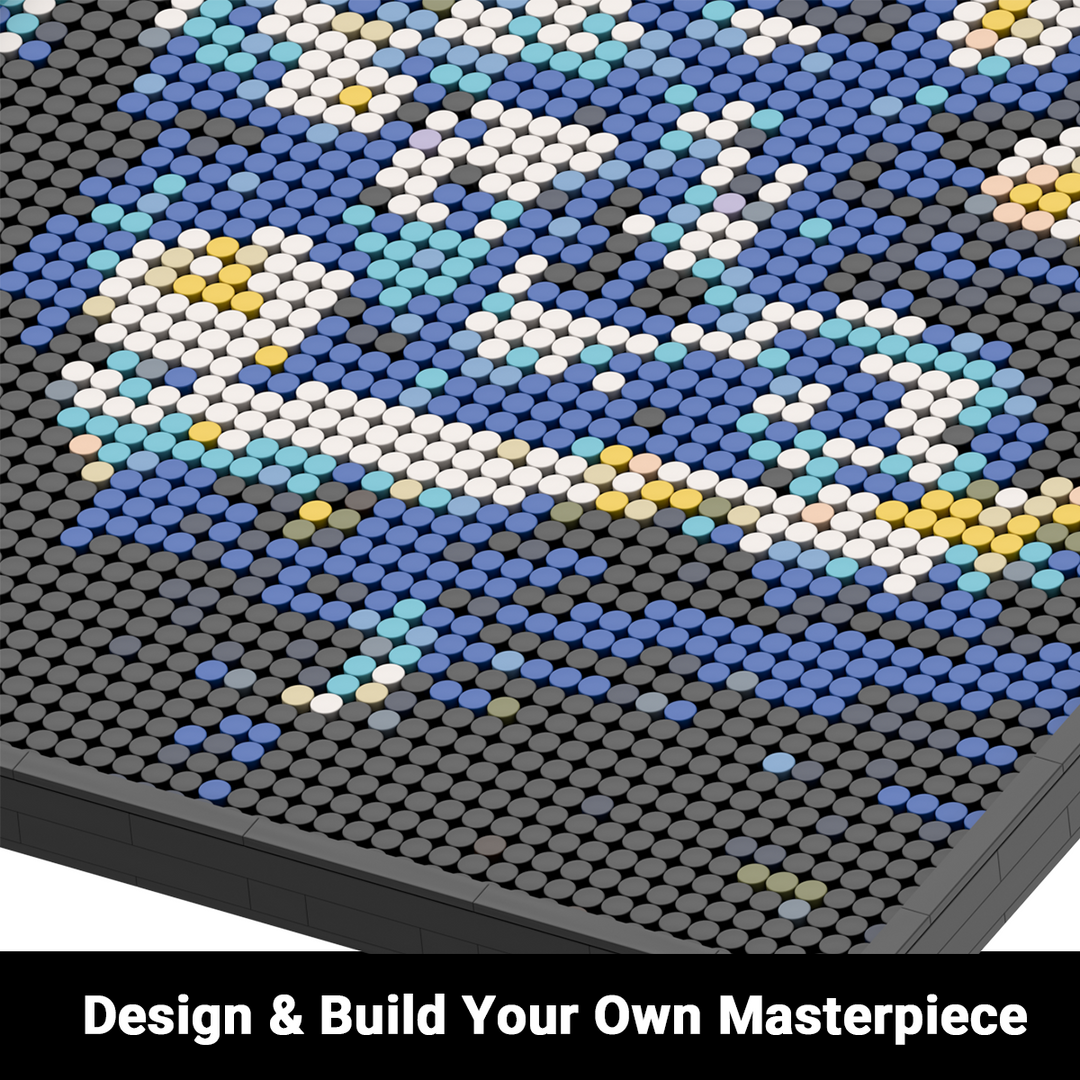 Pixel Brick Art Kit – Starry Night Inspired by Van Gogh