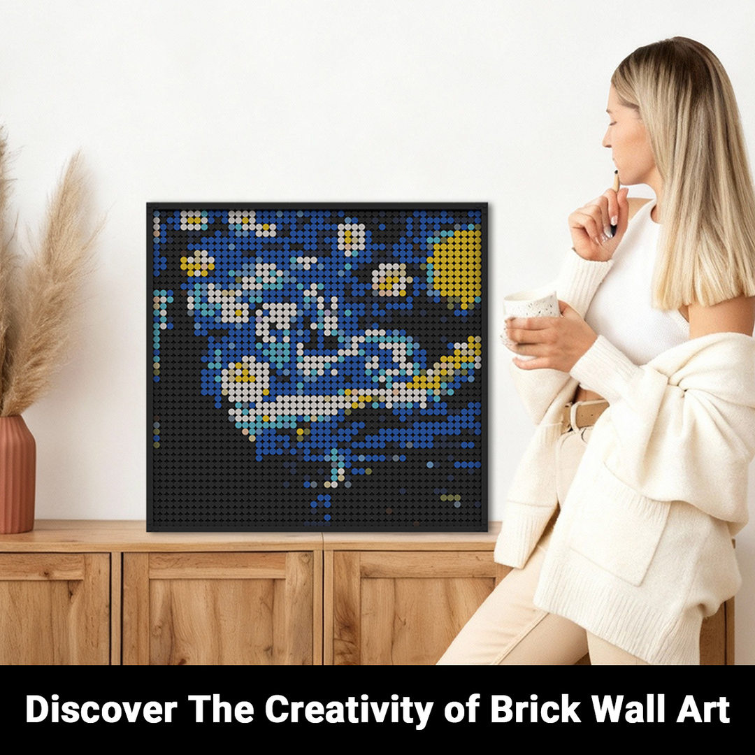 Pixel Brick Art Kit – Starry Night Inspired by Van Gogh