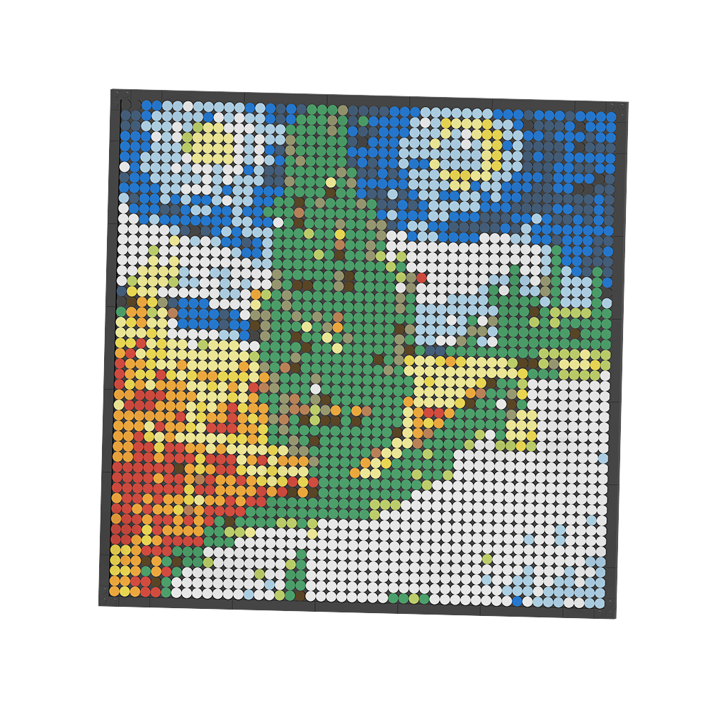 Pixel Brick Art Kit – Starry Road with Cypress