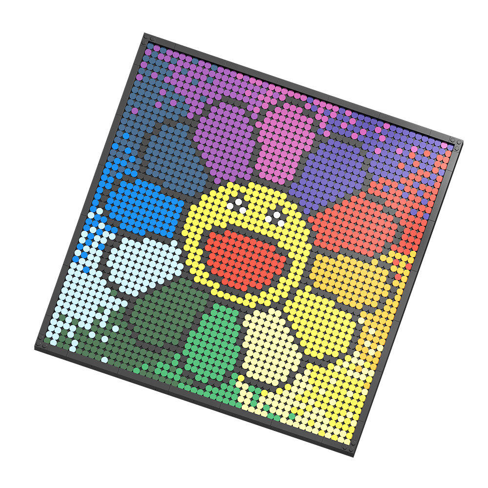 Pixel Brick Art Kit – Colorful Smiling Flower