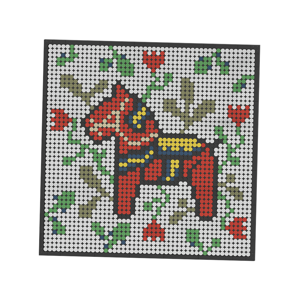 Pixel Brick Art Kits - Rainbow Dala Horse