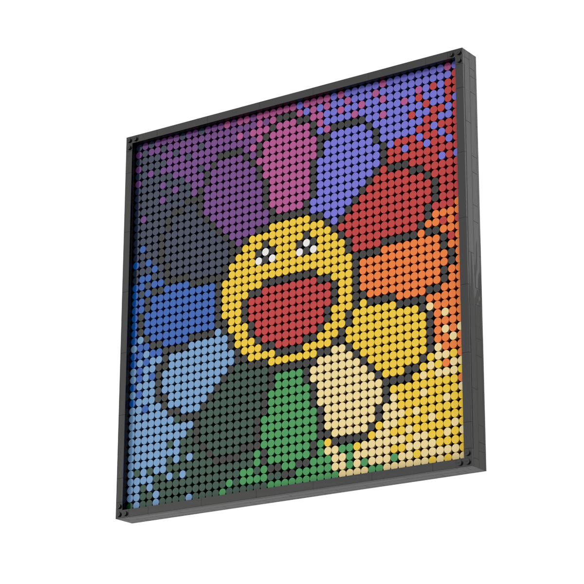 Pixel Brick Art Kit – Colorful Smiling Flower