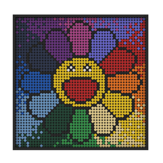 Pixel Brick Art Kit – Colorful Smiling Flower